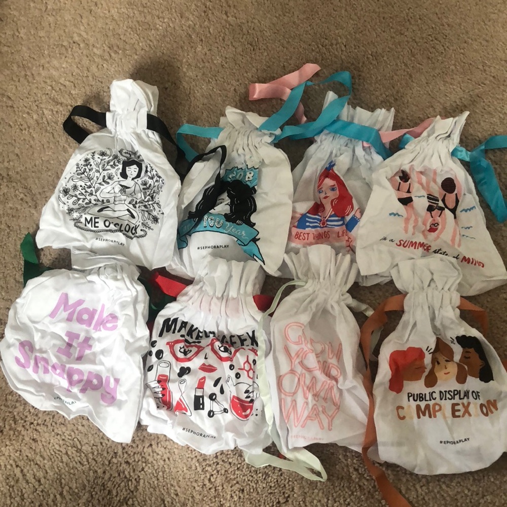 Lot of 8 Sephora play makeup bags